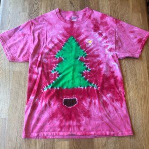 The Salty Dog Cafe Tie Dye Christmas Tree T-Shirt Size Large